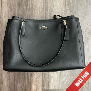 Stunning Vintage Coach Double Pocket Classic Black Purse